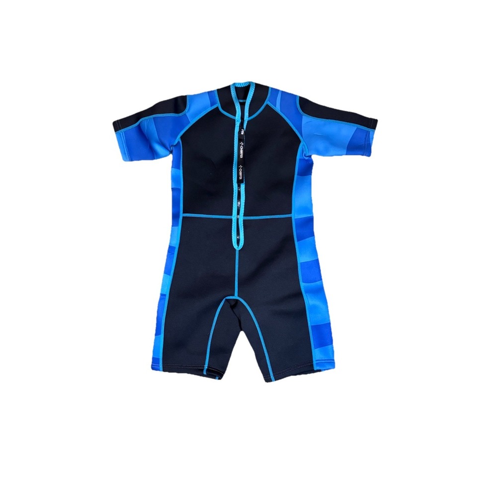 Chriffer Kids Wetsuit Shorty Wet Suit for Girls Boys 2mm Neoprene Blue Size L